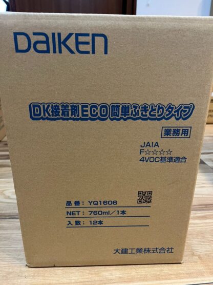 DAIKEN DK接着剤ECO簡単ふきとりタイプ 760ml 12本入り 業務用 YQ1606 床 フローリング 仕上げ材 下地材 ボンド 接着剤 ダイケン