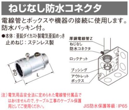 Panasonic ねじなし防水コネクタ G42 DFZ242W 2個 鋼製電線管 厚鋼電線管Z用