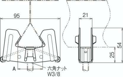 ネグロス電工 吊りボルト支持金具 HB3FD2-W3 5個セット SFデッキ用 ハイデッキ(75タイプ)用